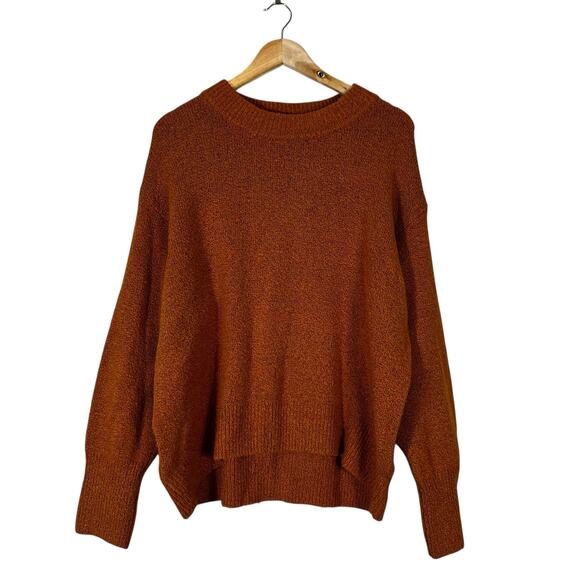 Ava & Viv Textured Knit Sweater Womens XL Brown V-Neck Cozy Fall Earthy Neutral - Picture 2 of 6